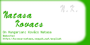 natasa kovacs business card
